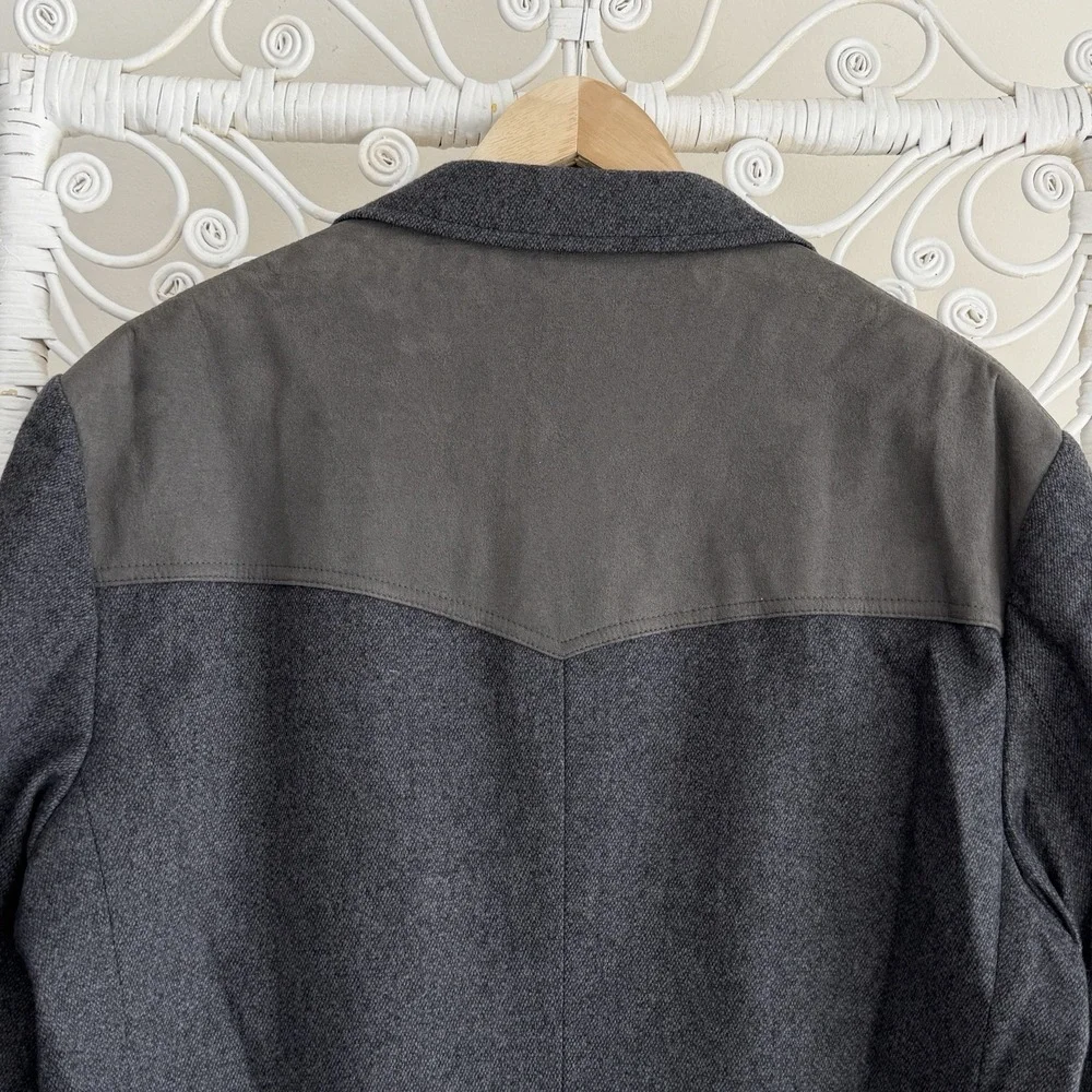 Pendleton Blazer Jacket Sz 48 Long Gray Sport Coat Wool Elbow Patch Smoking Hunt